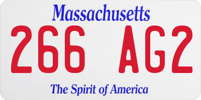 MA license plate 266AG2