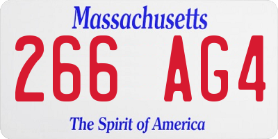 MA license plate 266AG4