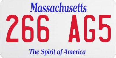 MA license plate 266AG5