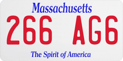 MA license plate 266AG6