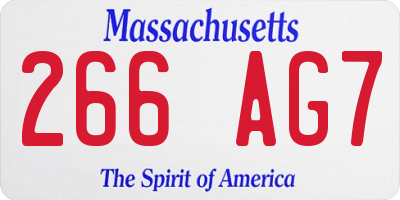 MA license plate 266AG7