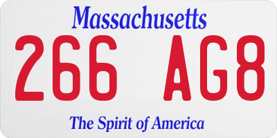 MA license plate 266AG8