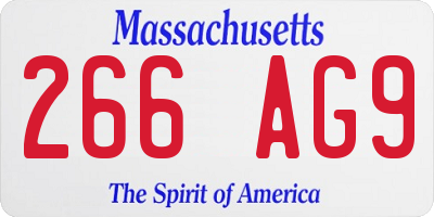 MA license plate 266AG9