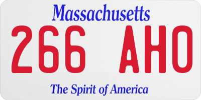 MA license plate 266AH0