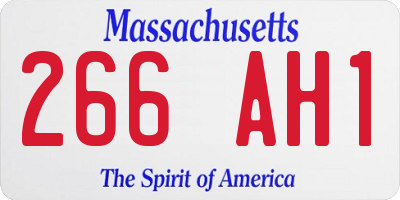 MA license plate 266AH1