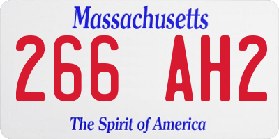 MA license plate 266AH2