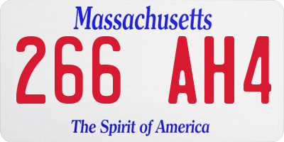 MA license plate 266AH4