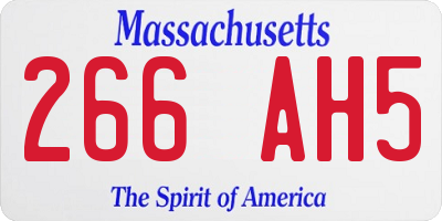 MA license plate 266AH5