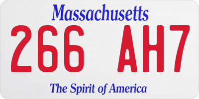 MA license plate 266AH7