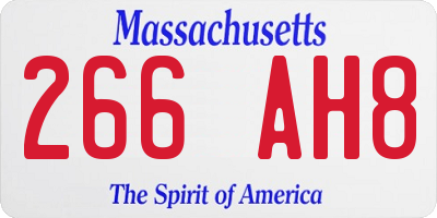MA license plate 266AH8
