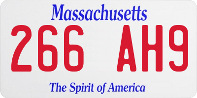 MA license plate 266AH9