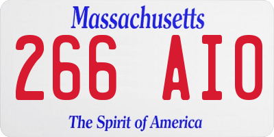 MA license plate 266AI0