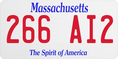MA license plate 266AI2