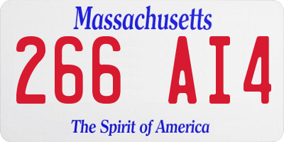MA license plate 266AI4