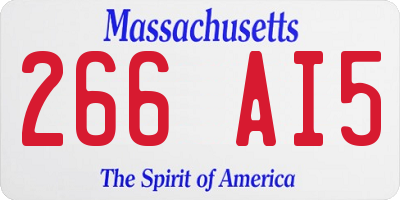 MA license plate 266AI5