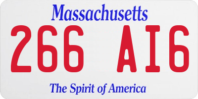 MA license plate 266AI6
