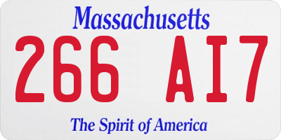 MA license plate 266AI7