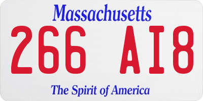 MA license plate 266AI8