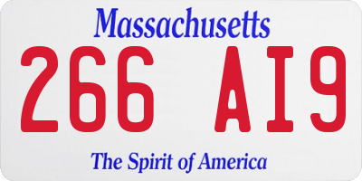 MA license plate 266AI9