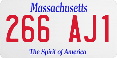 MA license plate 266AJ1