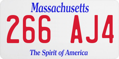MA license plate 266AJ4