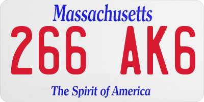 MA license plate 266AK6