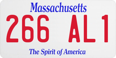 MA license plate 266AL1