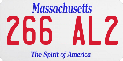 MA license plate 266AL2