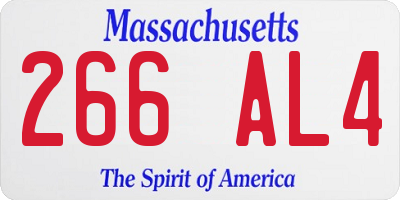 MA license plate 266AL4