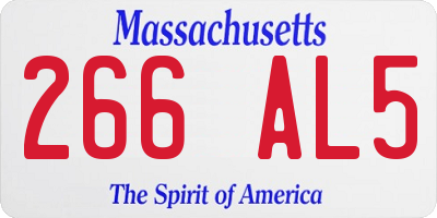 MA license plate 266AL5