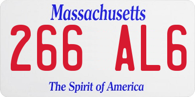 MA license plate 266AL6