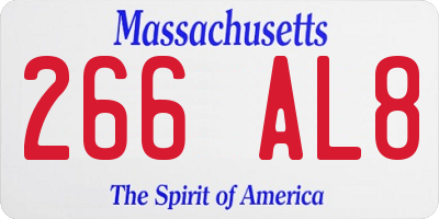 MA license plate 266AL8