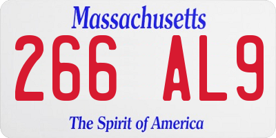 MA license plate 266AL9