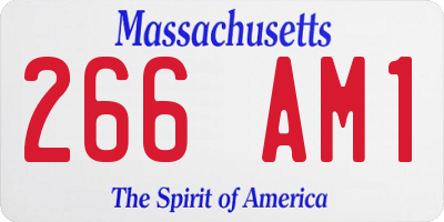 MA license plate 266AM1