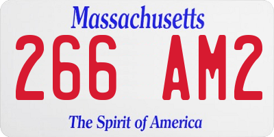 MA license plate 266AM2