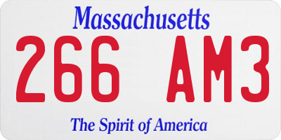 MA license plate 266AM3
