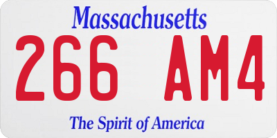 MA license plate 266AM4