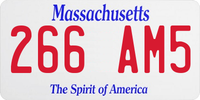 MA license plate 266AM5