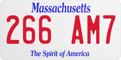 MA license plate 266AM7