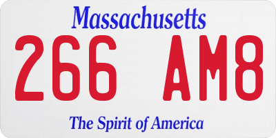 MA license plate 266AM8