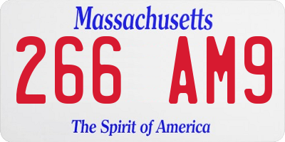MA license plate 266AM9