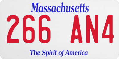 MA license plate 266AN4