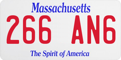 MA license plate 266AN6