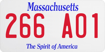 MA license plate 266AO1