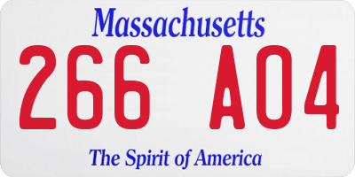 MA license plate 266AO4