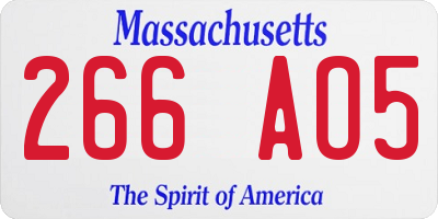 MA license plate 266AO5