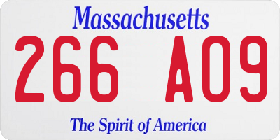 MA license plate 266AO9