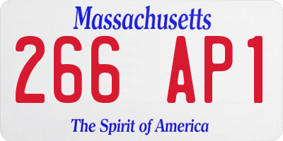 MA license plate 266AP1