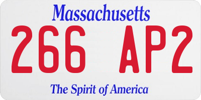MA license plate 266AP2