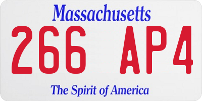 MA license plate 266AP4